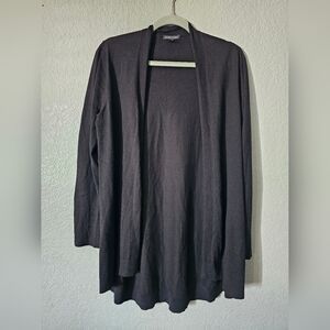 Eileen Fisher Woman Size M Black Long Sleeve Tencel Open Cardigan Sweater